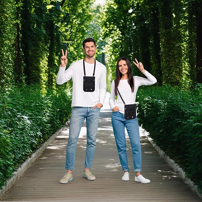 Travel Neck Wallet – Travel pouch and RFID Blocking Passport Holder for Women and Men - Slim Travel Wallet to Keep Your Cash, Passport, Credit Cards Safe. Easy to Conceal Passport Wallets.
