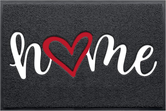 Door Mat, Welcome Mat Low Profile Floor Mat Front Doormat Indoor and Outdoor Doormat Non Slip Rugs for Entryway, Patio, High Traffic Areas (36"x24", Black-Home)
