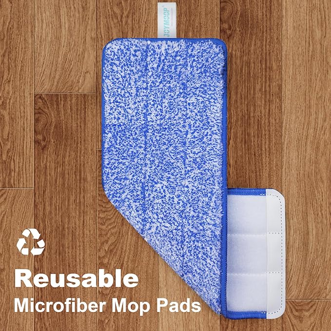 JOYMOOP Flat Mop and Bucket System, Microfiber Mop for Floor & Wall Cleaning, Household & Commercial Use, Wet Dry Cleaning for Hardwood, Tile & Glass, 60" Mop with 3 Pads