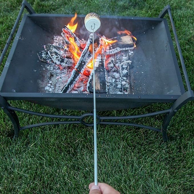MalloMe Smores Sticks for Fire Pit Long - Marshmallow Roasting Sticks Smores Kit - Smore Skewers Hot Dog Fork Campfire Cooking Equipment, Camping Essentials S'mores Gear Outdoor Accessories 32" 12Pack