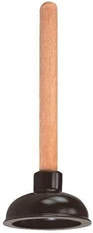 Rocky Mountain Goods Small Drain Plunger - 4" Rubber Head - Perfect Size for Unclogging Slow Sinks, Drains, Tubs and Showers - 9” Solid Wood Handle