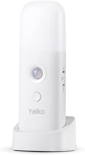 YELKO Motion Sensor Night Lights, Rechargeable nightlights Battery Operated, Dimmable Table lamp with 5 Levels Brightness Adjustable, Cordless Dimmable LED Nursery Night Lights for Home(Cool White)