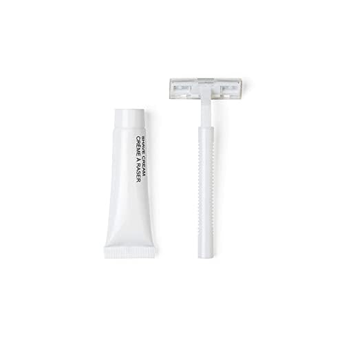 World Amenities Shave Kit - Hotel Amenities Includes Twin Blade Razor and Moisturizing Shave Cream - Homeless Care Kit