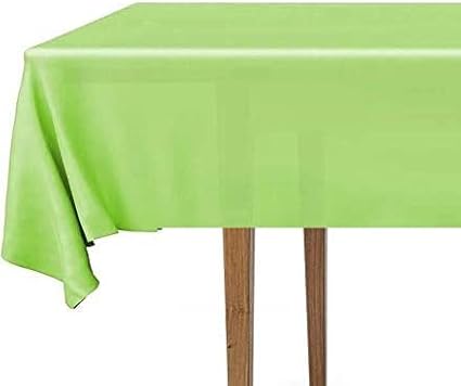 DecorRack 12 Rectangular Tablecloths BPA-Free Plastic, 54 x 108 inch, Dining Table Cloth, Rectangle Table Cover for Parties, Picnic, Camping and Outdoor, Disposable or Reusable, Lime Green (12 Pack)