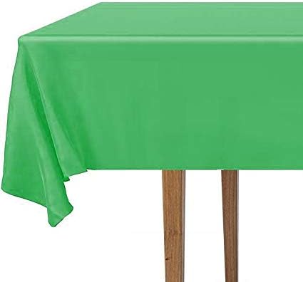 DecorRack 2 Rectangular Tablecloths BPA-Free Plastic, 54 x 108 inch, Dining Table Cloth, Rectangle Table Cover for Parties, Picnic, Camping and Outdoor, Disposable or Reusable, Green (2 Pack)