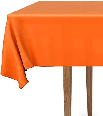 DecorRack 2 Rectangular Tablecloths BPA-Free Plastic, 54 x 108 inch, Dining Table Cloth, Rectangle Table Cover for Parties, Picnic, Camping and Outdoor, Disposable or Reusable, Orange (2 Pack)