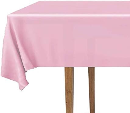 DecorRack 2 Rectangular Tablecloths BPA-Free Plastic, 54 x 108 inch, Dining Table Cloth, Rectangle Table Cover for Parties, Picnic, Camping and Outdoor, Disposable or Reusable, Light Pink (2 Pack)