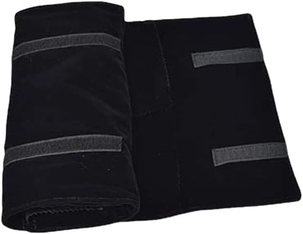 Velet Travel Jewelry Case Roll Bag Organizer for Necklace Bracelet Black Gray Velvet (Black Velvet)