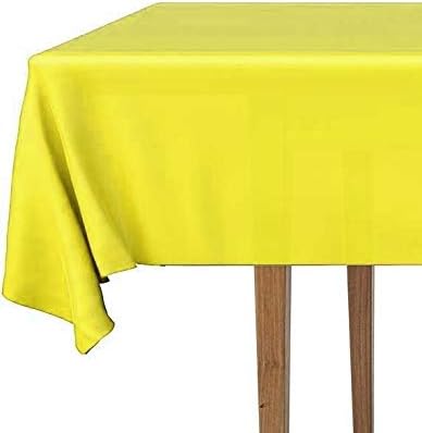 DecorRack 2 Rectangular Tablecloths BPA-Free Plastic, 54 x 108 inch, Dining Table Cloth, Rectangle Table Cover for Parties, Picnic, Camping and Outdoor, Disposable or Reusable, Yellow (2 Pack)