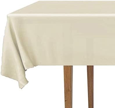 DecorRack 24 Pack Rectangular Tablecloths BPA-Free Plastic, 54 x 108 inch, Dining Table Cover Cloth for Parties, Picnic, Camping and Outdoor, Disposable or Reusable in Ivory (24 Pack)