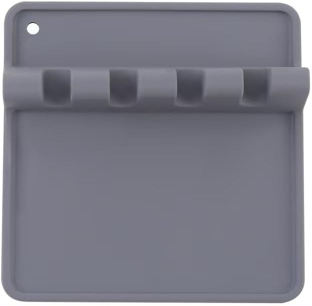 2 Pack Silicone Utensil Rest with Drip Pad, Upgrade Hanging Design, Heat-Resistant, BPA-Free Spoon Rest for Stove Top, Kitchen Utensil Holder for Spoons, Ladles, Tongs & More