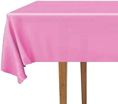DecorRack 2 Rectangular Tablecloths BPA-Free Plastic, 54 x 108 inch, Dining Table Cloth, Rectangle Table Cover for Parties, Picnic, Camping and Outdoor, Disposable or Reusable, Fuchsia Pink (2 Pack)