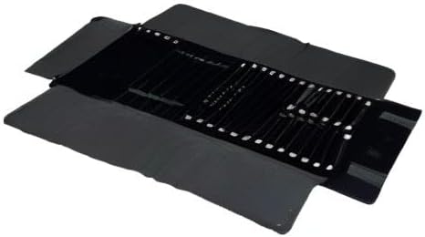 UnionPlus Velvet Jewelry Case Roll Bag for Necklace Bracelets, Extra Large with Elastic Band for Necklaces, Great Jewelry Organizer for Travel (Black - Multi)