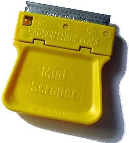 MINISCRAPER® Original Mini Scraper – 8 Pack | Safe Plastic Razor Blade Scraper for Stickers, Labels, Paint, Adhesive, Glass, Auto, Kitchen & Craft Use | USA‑Made, High‑Visibility Colors
