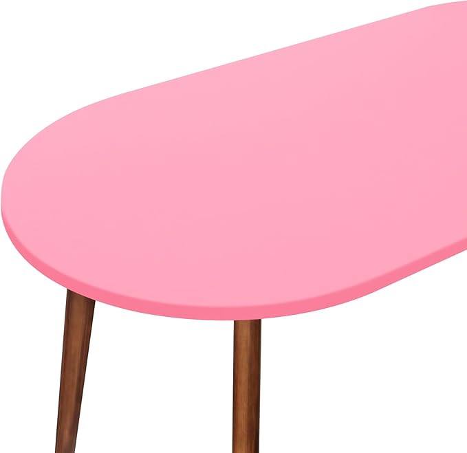 Fitted Oval Tablecloth 48 x 68 Inch Elastic Table Cloth, Stretch Spandex Table Cover Pink Washable Polyester Top Cap Cover for Dining Picnic Camping Indoor and Outdoor