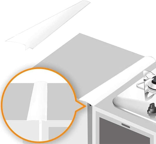 Linda's Essentials Silicone Stove Gap Covers (2 Pack), Heat Resistant Oven Gap Filler Seals Spaces Between Stovetop and Counter, Easy to Clean Stove Side Guard (25 Inches, White)