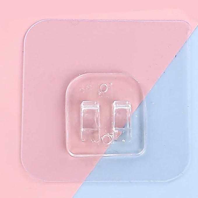 12 PCS Wall Mounted Replacement Sticky Pads for Kitchen Bathroom Shower Caddy Organizer Rack Holder Nail Free Adhesive Hooks (Claw Shape)