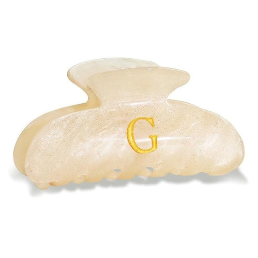 Acrylic Letter Hair Clips for Women - Monogram Hair Claw Alphabet Large Hair Clip, Fashion Glitter Claw Clips Elegant And Durable Hair Accessory, Letter G