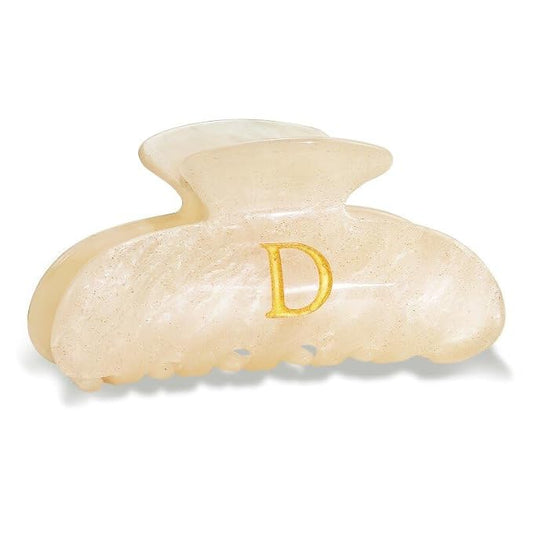 Acrylic Letter Hair Clips for Women - Monogram Hair Claw Alphabet Large Hair Clip, Fashion Glitter Claw Clips Elegant And Durable Hair Accessory, Letter D