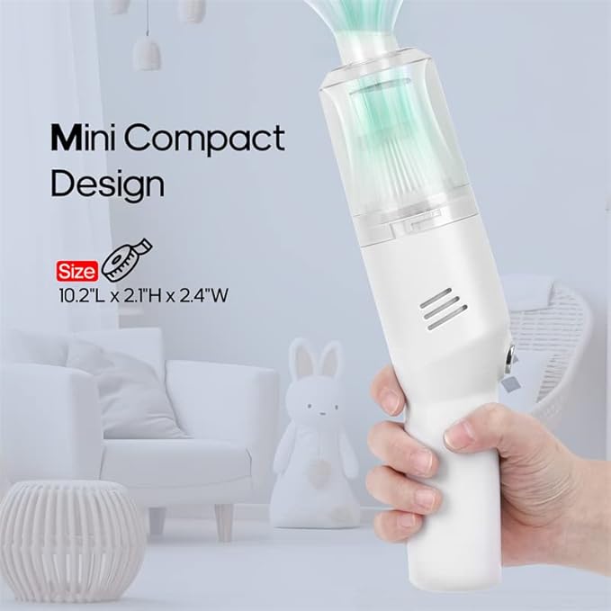 Wireless Mini Car Vacuum Cleaner(400g) Portable Rechargeable,Handheld Vacuums, Mini but Mighty Dust Busters Cordless Rechargeable,Hand Held Vac for Car/Desk V06/white