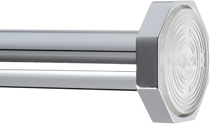 Ivilon Tension Curtain Rod - Hexagonal Spring Tension Rod for Windows or Shower, 54 to 90 Inch, Chrome