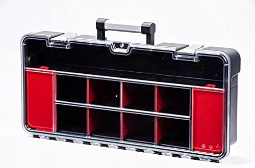 Vertical Parts Organizer Box – Deep Storage Container with 14 Compartments & 6 Removable Dividers – Heavy-Duty Shelf Unit for Hardware, Plumbing, Electrical, or Craft Supplies