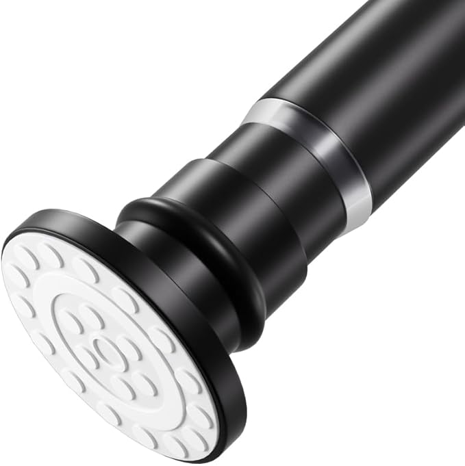 Small Tension Curtain Rod 18-32 Inch Spring Tension Rod Short Shower Curtain Rod No Drilling Adjustable Black Shower Rod,Heavy Duty