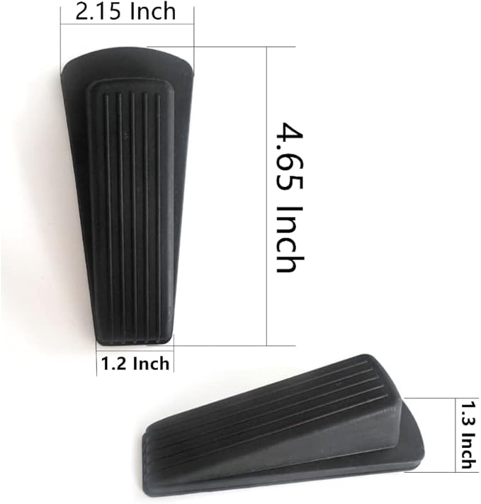 Door Stop, Door Stopper, Door Wedge, 6 Pack Rubber Door Stopper, Rubber Door Stops for Bottom of Door, Works on All Floor Types (Black)
