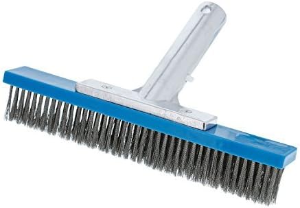 U.S. Pool Supply Pool Brush Head for Inground Pools - 10" Stainless Steel Pool Brush, Metal Wire Bristles, Scrubbing Scrubber Brushes - Remove Calcium Build-Up on Tiles, Rust Stains on Concrete Walls