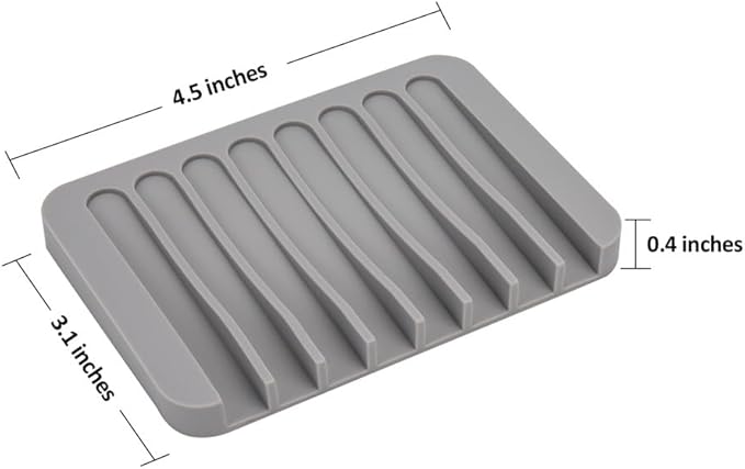 2PCS Mcyye Self Draining Soap Dishes, Premium Silicone Soap Holder & Saver for Shower, Bathroom, Kitchen, Bath Tub, Razor, Sponges, Drains Water Very Well, Can Extend Soap Life, Easy Clean