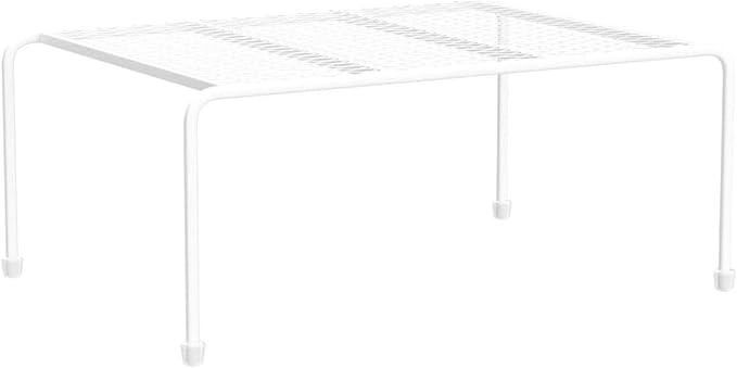 Lonian Kitchen Cupboard Organiser - Home Storage Shelf Wire Rack (2-Pack) for Cabinets, Countertops, Pantries | Rust-Proof, Space Saving, White