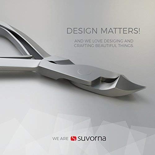 Suvorna Manicure Kit for Women with Nail Clippers, Nail Scissors, Cuticle Pusher, Nail File & Tweezer - Made with Stainless Steel - Professional Nail kit for Adults, Seniors, Women, and Men. (5 Pcs)