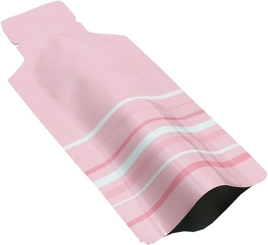 PABCK 100 Pcs Disposable Open Up Mylar Storage Bags Cosmetic Shampoo Liquid Containers Sample Pouch Heat Seal Foil Bag Travel Use Packets for Toiletries Skincare Lotion (Pink, 1.97x4.33 inch)