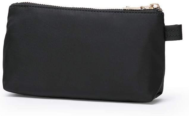 Travel Toiletry Bag for Women Cosmetic Bag with two Dividers Portable Makeup Bag Organizer (Nylon/Black)