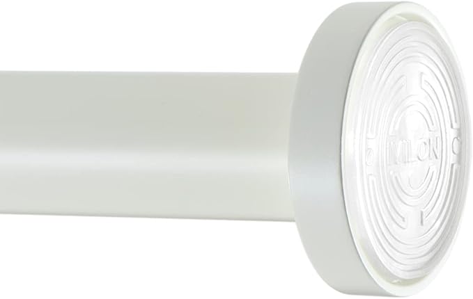 Ivilon Shower Tension Curtain Rod - Adjustable Tension Rod for Shower Curtains, Bathroom, or Windows, Easy to Install, No Drilling Required, Rustproof, Spring Loaded, Adjustable 24 to 36 Inch Ivory