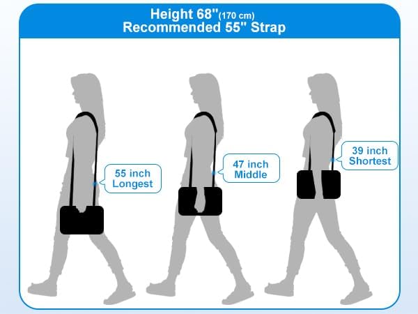 67inch Silica Gel Shoulder Strap, Replacement Laptop Strap, with Cushioned Shoulder Pad and Metal Swivel Hooks, Fits Duffle, Messenger, Luggage, Camera, Gym Bag(Anti-Slip Texture)