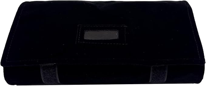 UnionPlus Velvet Jewelry Case Roll Bag for Necklace Bracelets, Extra Large with Elastic Band for Necklaces, Great Jewelry Organizer for Travel (Black - Multi)