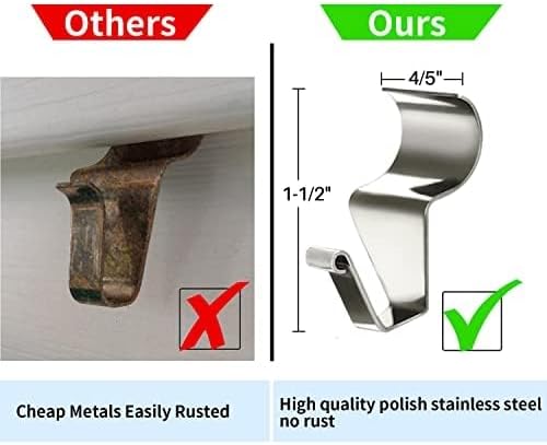 Aminigram Vinyl Siding Hooks for Hanging 12 Pack, Weatherproof-304 Stainless Steel Siding Clips, Siding Hooks for Hanging Outdoor Decorate Your Walls Vinyl Siding