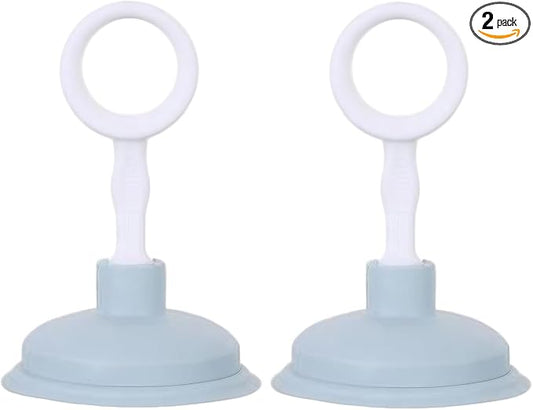 2 Pcs Blue Sink Plunger,Bathroom Small Drain Plunger Portable Kitchen Sink Drains Suction Cup Liquid Plumber Clog Remover Easy To Unclog,Drain Cleaning Equipment