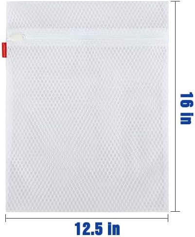 4 Pack Durable Mesh Laundry Bags & Lingerie Bags For Washing Delicates, Sock Shoes &Travel Organizer 16 x 12.5 Inches