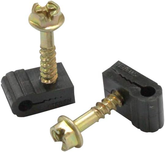 STEREN Coaxial Cable Clips - Cable Holder - Siding Clips for Hanging - Cord Holder for Desk - Cable Clamps - Cord Clip - Wire Organizer Clips - TV Mount Screws (Black, 100 Count - Mini Screw)