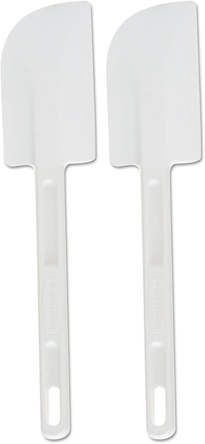 Rubbermaid Commercial Products Cold Temperature Scraper Spatula, White, 9.5 Inch, Clean-Rest Design (FG1901000000) (Pack of 2)