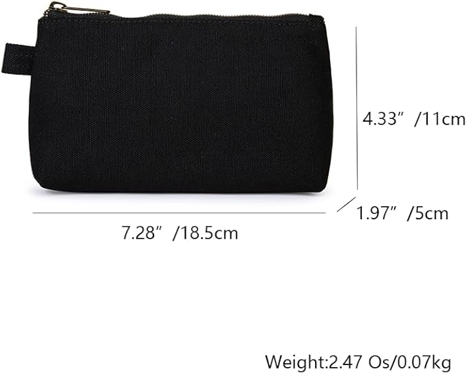 Travel Toiletry Bag for Women Cosmetic Bag with two Dividers Portable Makeup Bag Organizer (Canvas/Black)