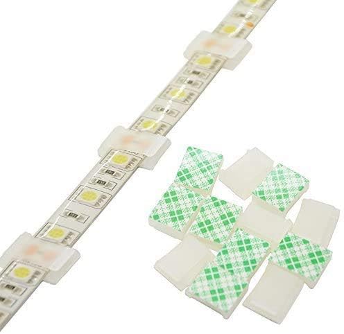 100 Pack Strip Light Mounting Brackets,Fixing Clips,One-Side Fixing,100 Screws Included (Combination package)