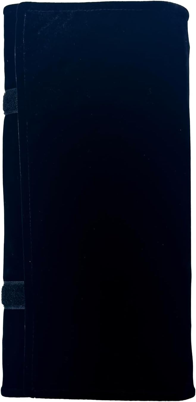 UnionPlus Velvet Travel Jewelry Roll Bag Organizer for Necklace, Elastic Band and Anti-winding, Black and Gray