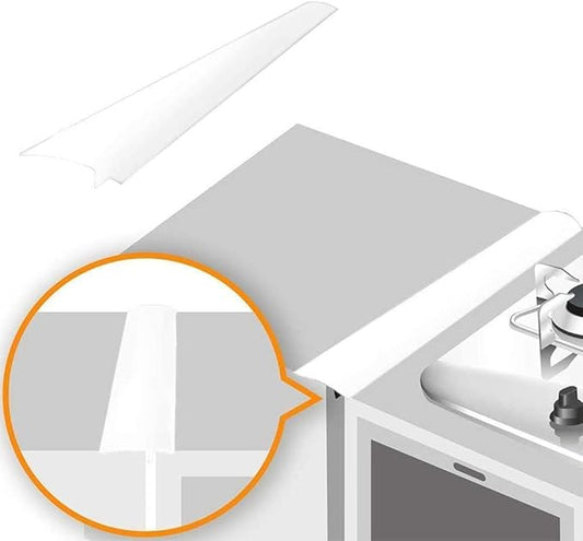 Linda's Essentials Silicone Stove Gap Covers (2 Pack), Heat Resistant Oven Gap Filler Seals Gaps Between Stovetop and Counter, Easy to Clean Stove Gap Guard (21 Inches, White)