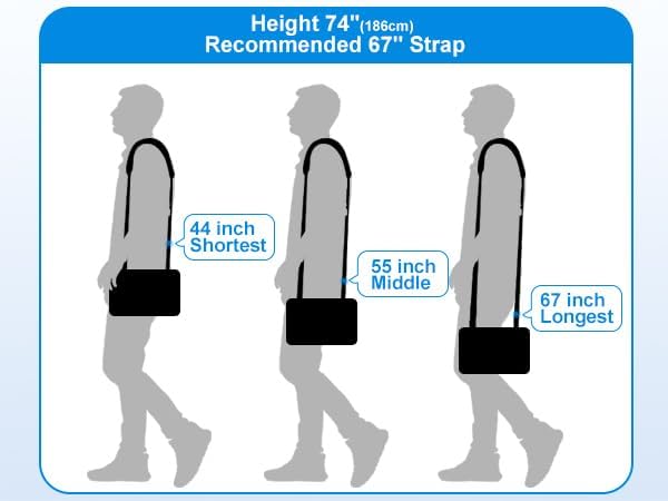 67inch Silica Gel Shoulder Strap, Replacement Laptop Strap, with Cushioned Shoulder Pad and Metal Swivel Hooks, Fits Duffle, Messenger, Luggage, Camera, Gym Bag(Anti-Slip Texture)