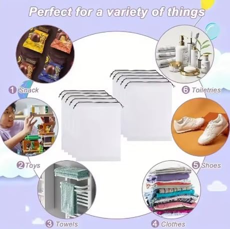 5PCS Shoe Drawstring Eco Storage Bag - Waterproof Transparent Travel Organizer for Shoes, Sundries & Makeup