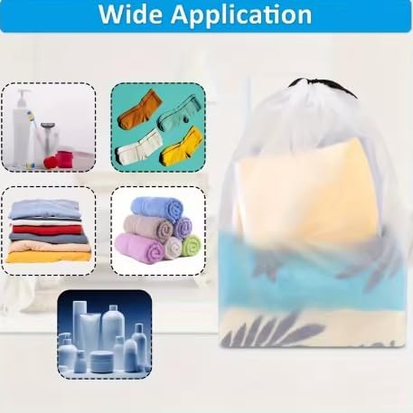 5PCS Shoe Drawstring Eco Storage Bag - Waterproof Transparent Travel Organizer for Shoes, Sundries & Makeup