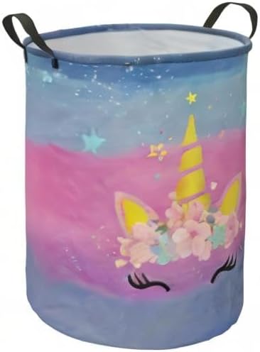 Kids Hamper Girls Unicorn Room Decor,Storage Bins Organizer Toy Box Laundry Basket Large Canvas Collapsible Chest for Home/Dorm/Kitchen/Pet/Office/Closet/Shelf/Gift Baskets